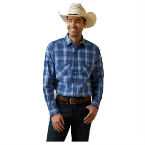 10044888 Ariat Men's Pro Jaxton Long Sleeve Western Snap Shirt - Blue