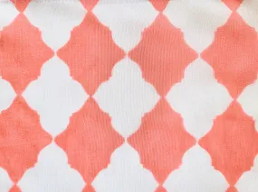 1960s 1970s Retro Fabric - Voile  - Lattice - Coral - By the Yard - 6VL355