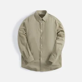 Auralee Hard Twist Wool Viyella Shirts - Light Khaki