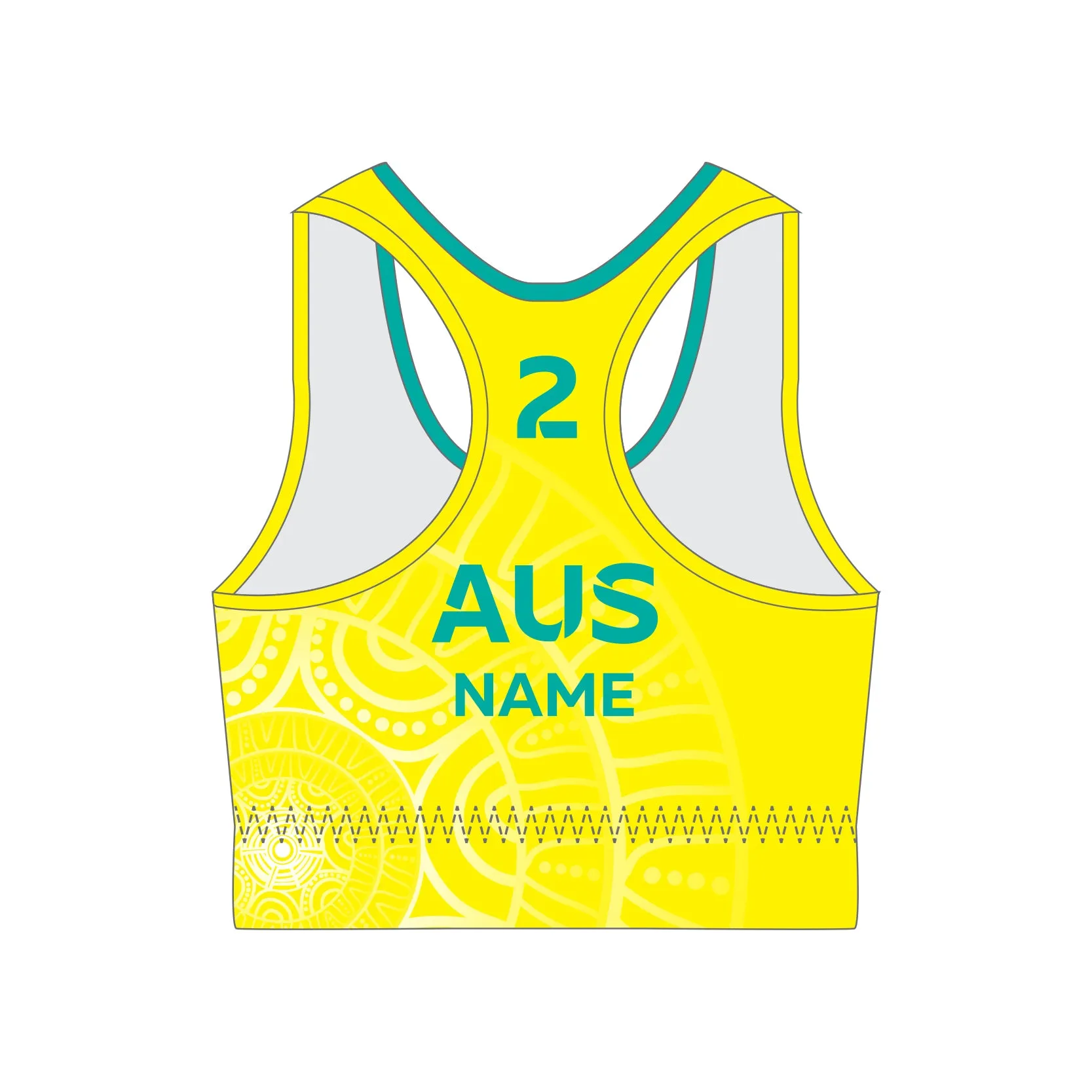 AYCG Women's Competition Beach Volleyball Crop Top - Yellow