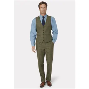 Brook Taverner Haincliffe Green with Blue Overcheck Tweed Suit Trouser-