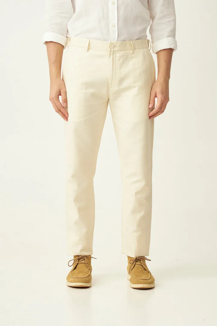 Chalk White Linen Pants