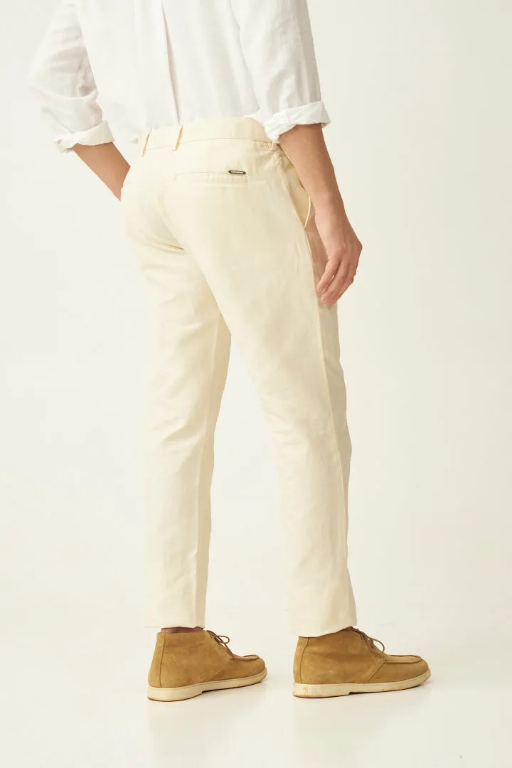 Chalk White Linen Pants