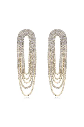 Crystal Drape Fringe Earrings