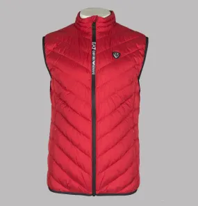 EA7 Padded Woven Down Gilet Tango Red