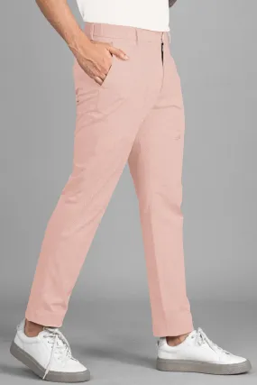 Flamingo Peach Cotton Stretch Chinos