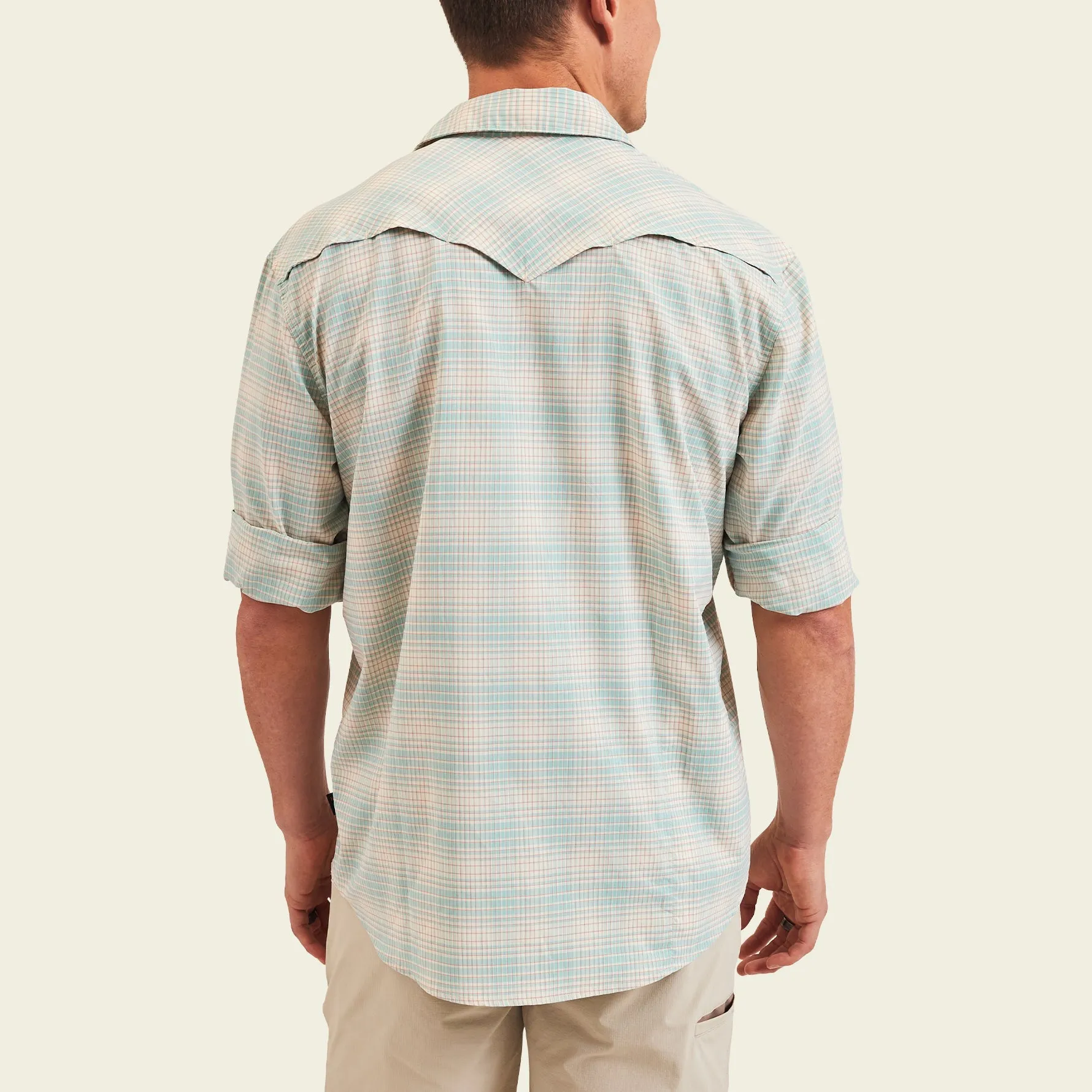 H Bar B Tech Longsleeve - Eason Plaid : Seafoam