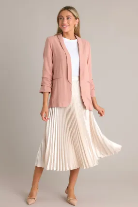 It's My Call Rose Pink Linen Blazer