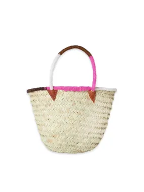 Kenyan beaded straw basket