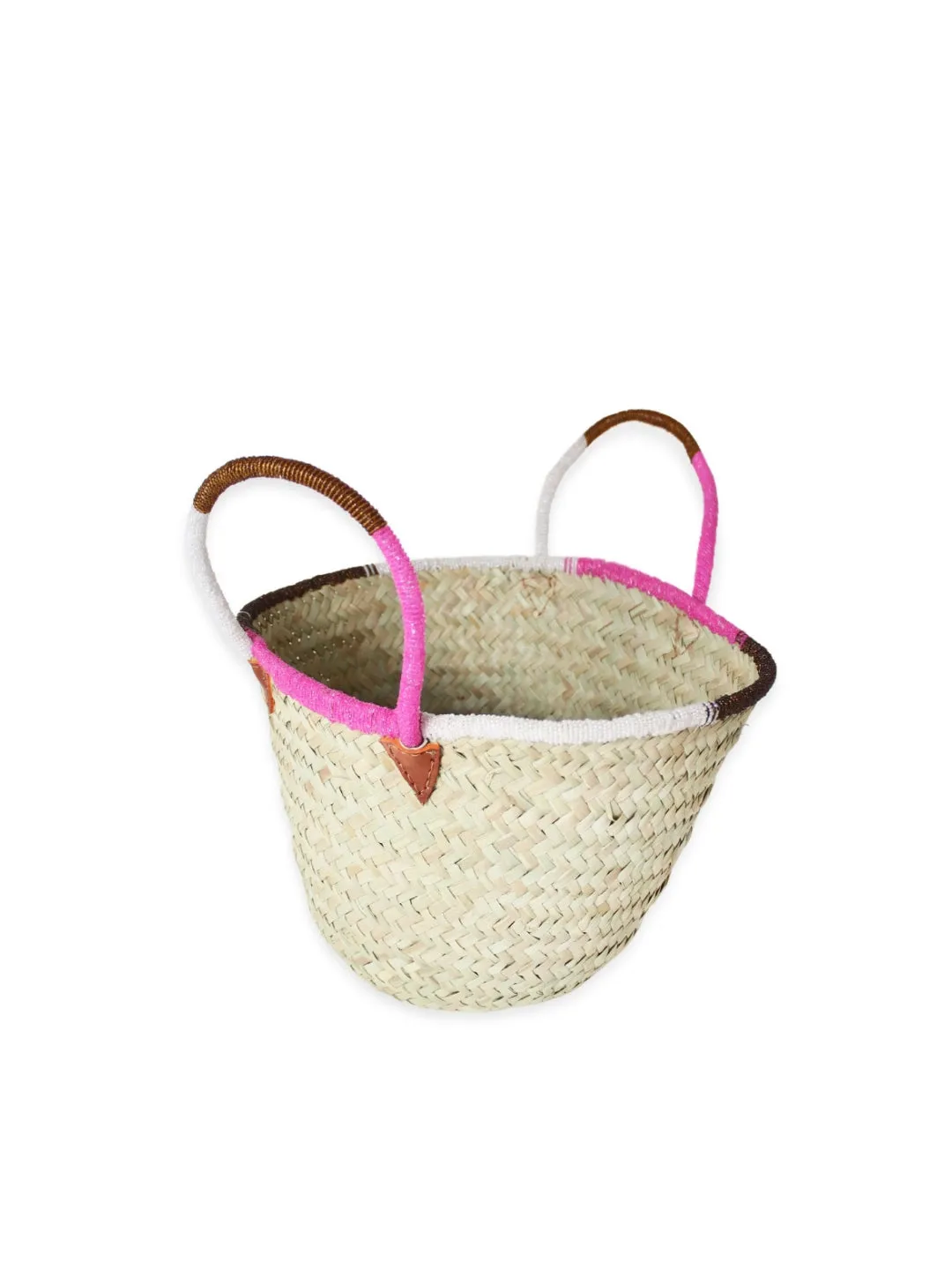 Kenyan beaded straw basket