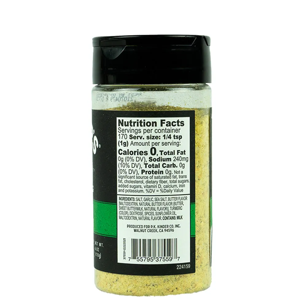 Kinder's Buttery Garlic Salt Seasoning With 2 Types Of Garlic 6 Ounce Bottle