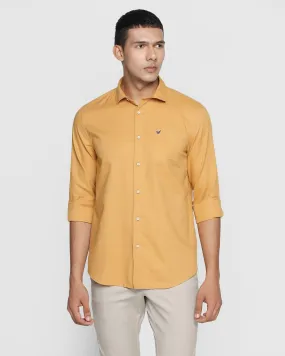 Linen Casual Ochre Solid Shirt - Lang