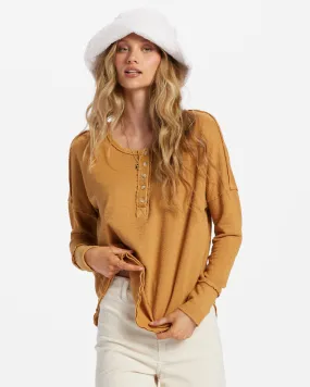 New Anyday Henley Top - Cosmic Khaki