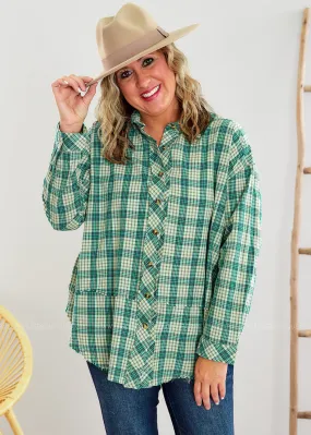 No Place Like Home Top - Sage/Ivory - LAST ONE FINAL SALE