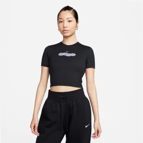 Áo Crop-Top Nữ Nike Sportswear - Đen