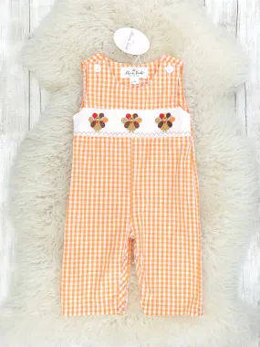 Orange Gingham Smocked Turkey Johnny