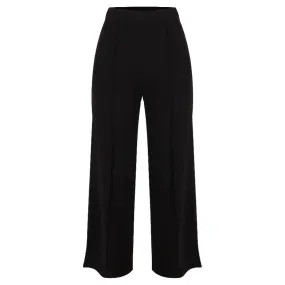 REDTAG Black Wide Leg Trousers for Women