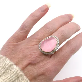 Rosey Cat's Eye Adjustable Statement Ring