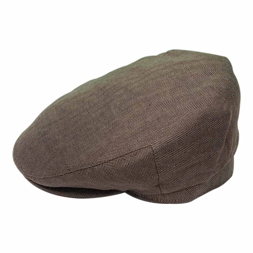 Saint Martin - Herringbone Linen Flat Cap