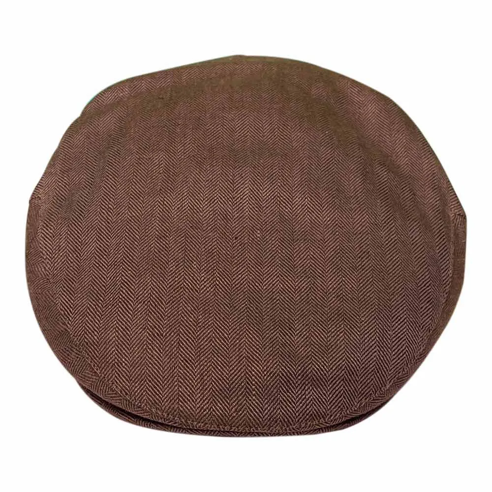 Saint Martin - Herringbone Linen Flat Cap