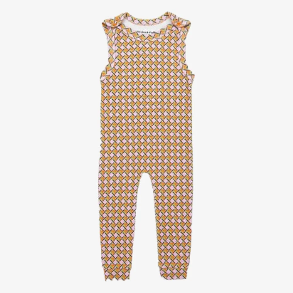 Snap Overall - Pink Lilac Lattice