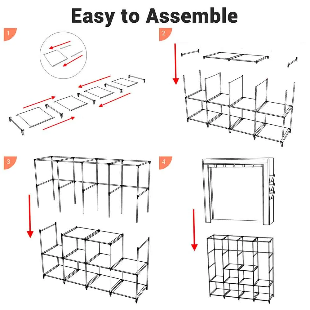 TheLAShop 70L x 19 W x 70H Portable Closet Organizer Wardrobe