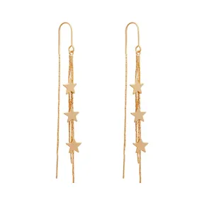 Yellow Chimes Earrings For Women Gold Tone Star Designed Hanging Multilayered Tassel Chain Dangler Earrings For Women and Girls